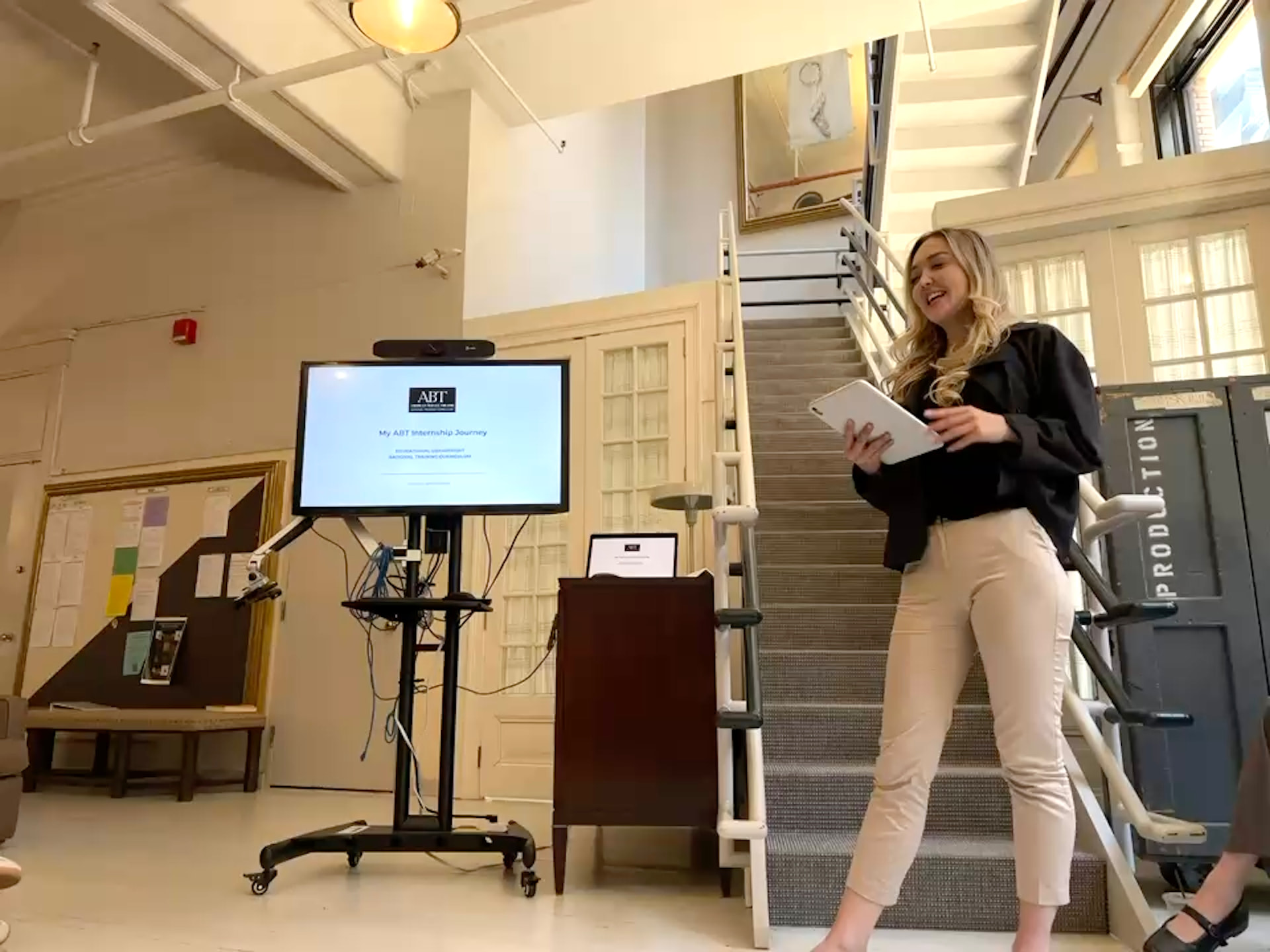 Tatiana Samoshkina presenting at the American Ballet Theatre Education Department in New York