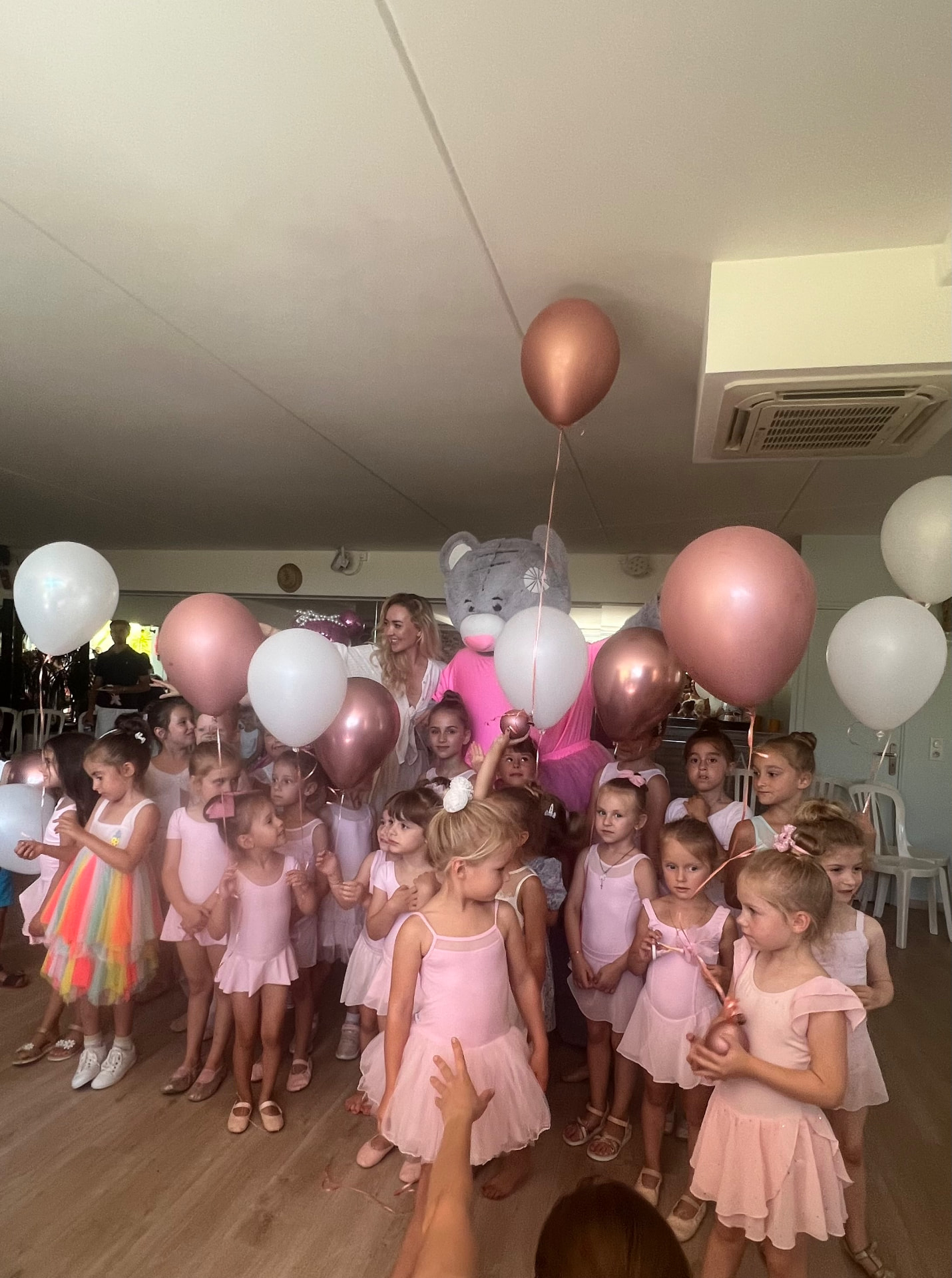 Children's ballet celebration with balloons on the French Riviera